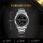 BURK 1611SI Men’s Watches Women Unisex Digital Watch Fashion Sports Stainless Steel Waterproof Wristwatch Fashion Luxury