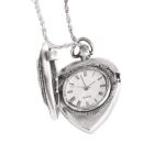 American Coin Treasures Heart Watch Coin Pendant Necklace with Silver Mercury Dime Coin for Collectors | Silvertone 30-inch Rope Chain for Women | Lobster Claw Clasp | Elegant Gift Box Included