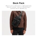 COACH Mens Beck Pack in Pebble Leather, Black