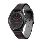 HUGO Men’s #Complete Black Ionic Plated Stainless Steel Case and Black Calfskin Strap, for Business or Casual Wear, Modern Three-Hand Watch, Model (1530321)