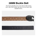 Coach 38 Mm Cts Reversible Resin Inlay C Buckle Signature Belt, Khaki/Black, One Size