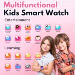 Smart Watch for Kids Boys Girls, HD TouchScreen Kid Watches with 24 Games Dual Camera Video Music Calculator Pedometer Torch Alarm Stopwatch, Christmas Birthday Gifts for 3-12 Years Old Toddler