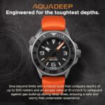 UNDONE Aquadeep Signal Orange Rubber Band 43 mm Automatic Dive Watch 500M Water Resistance Wristwatch Diver for Men