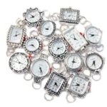 10 Mix Silver Tone Geneva Elite Watch Faces for Beading, Loops and Battery Included