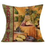 Asamour Vintage Mellow Wine Series Cotton Linen Throw Pillow Covers Cider vin Decorative Cushion Covers Wine Cellar Chateau Decor Pillowcase Set of 4, Best Gift for Wine Lover