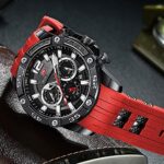 AIMES Watches for Men Red Stylish Analog Quartz Chronograph Waterproof Luminous Big Face Mens Watches Business Work Sport Casual Fashion Designer Dress Men’s Wrist Watches Elegant Gift for Men