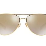 Coach HC7059 Sunglasses, Gold/Gold Mirrored Gradient, 58 mm