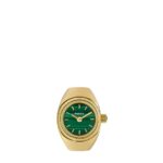 Fossil Women’s Quartz Stainless Steel Two-Hand Watch Ring, Color: Gold/Green (Model: ES5308)