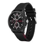 HUGO Analogue Multifunction Quartz Watch for Men with Black Silicone Bracelet – 1530256, Black, strap