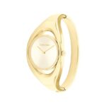 Calvin Klein Women’s CK Elation Wristwatch, 2 Hand, Gold Plated, Minimalistic Bangle Style, (Model:25200391)