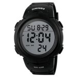 SKMEI Mens Digital Watches Waterproof LED Backlight Large Number Display Multifunction Sport Wristwatch