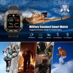 VIRAN Military Smart Watch for Men, IP68 Waterproof Rugged Smartwatch with Bluetooth Call (Answer/Dial Calls) 1.83″ HD Tactical Outdoor Fitness Tracker 123 Sports Modes Compatible with Android iOS